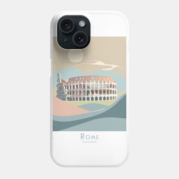 Vintage Rome Colosseum Travel Poster Phone Case by POD24