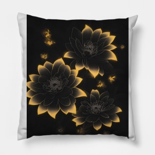 Black flower pattern Pillow