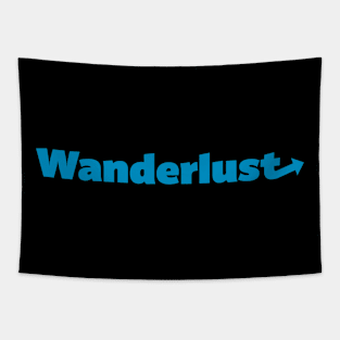 Wanderlust Simple Minimalist Arrow Design (Cyan) Tapestry