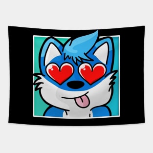 My wolf twitch love emote Tapestry