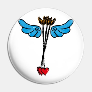 Rustic Cupid Love wings and Arrows Pin