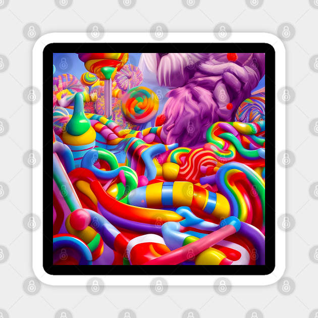 Candy Landscape - AI Art Magnet by StewStudio