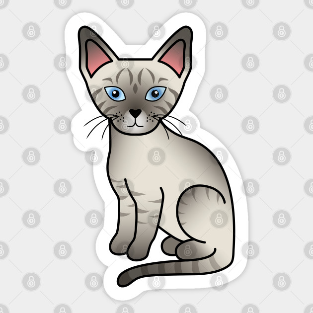 Lynx Point Siamese Cat Cute Cartoon Illustration Siamese Cat