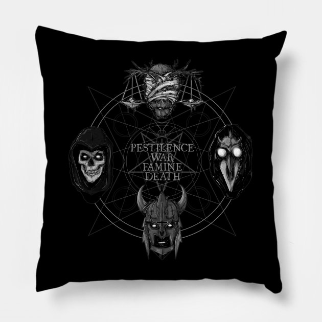 Four Horseman Of The Apocalypse Pillow by LVBart