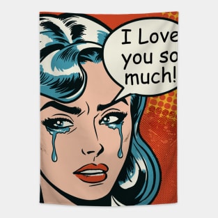 pop art crying girl Tapestry