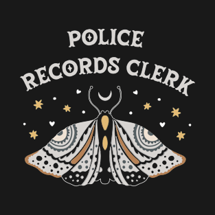 Police Records Clerk - Boho Butterfly Design T-Shirt