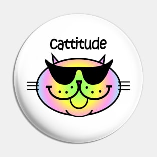 CATTITUDE 2 - SOFT RAINBOW TONES Pin