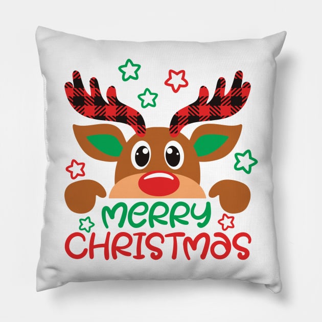 Oh deer Merry christmas Pillow by MZeeDesigns