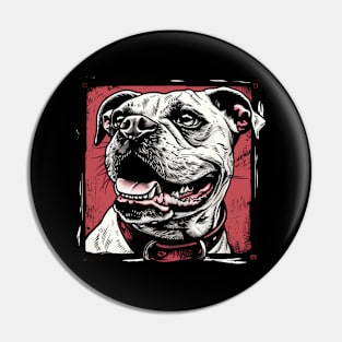 Retro Art American Bully Dog Lover Pin