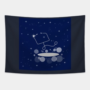 Phonendoscope, instrument, medicine, treatment, doctor, hospital, health, illustration, cover, night, cosmoc, space, galaxy, stars Tapestry