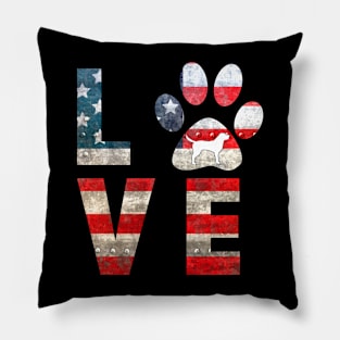 Patriotic Labrador Dog Love Pillow