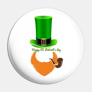 Brown beard st. Patricks day Pin