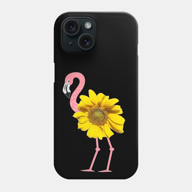 Pink Flamingo Yellow Sunflower Bird Body Phone Case by Rosemarie Guieb Designs