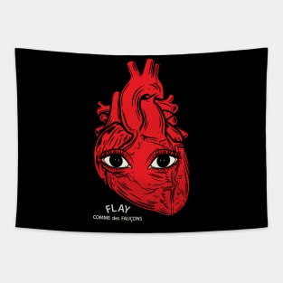 CDG FLAY Heart logo Tapestry