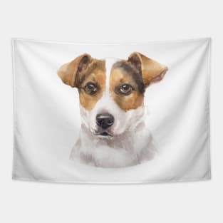 Jack Russell Terrier Watercolor Art Tapestry