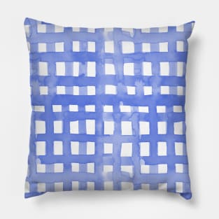 Watercolor grid - periwinkle Pillow
