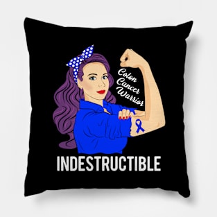 Colon Cancer Warrior Indestructible Awareness Support Pillow