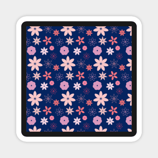 Colorful Spring Floral Pattern Design Magnet