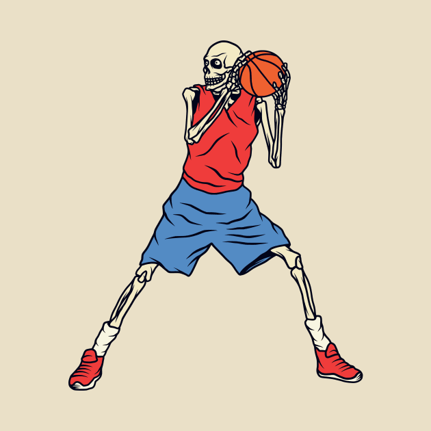 Skeleton Basketball Player Posting Up by SLAG_Creative