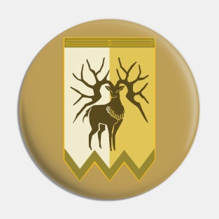 Golden Deer Banner Pin