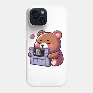 Cute retro video game lover bear Kawaii Phone Case