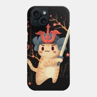 samurai cat Phone Case