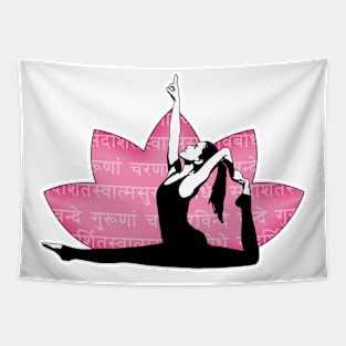 Mindful Yoga Lotus Flower Sanskrit Tapestry