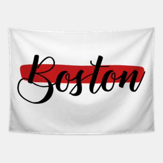 Boston travel design Tapestry by BenX