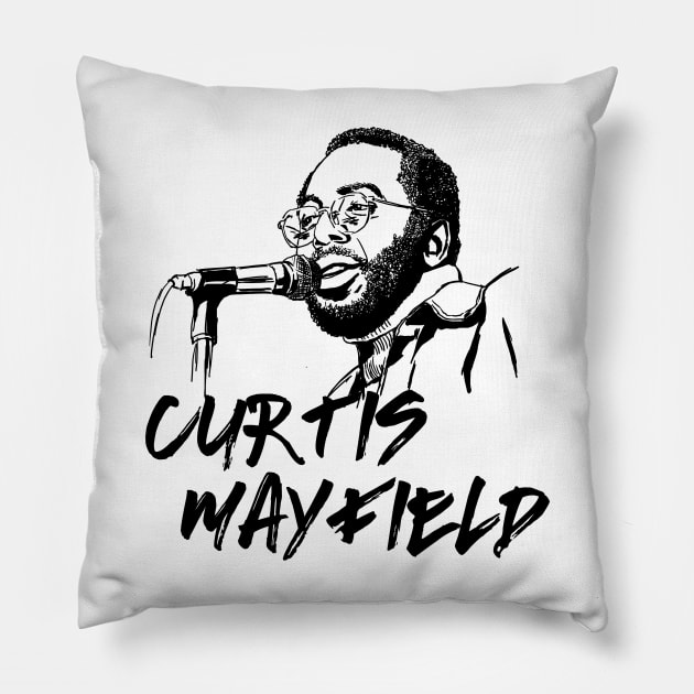 Curtis Mayfield Pillow by ThunderEarring