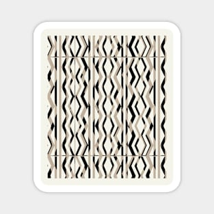 Decorative Bold Cream Beige Black Geometric Pattern Magnet