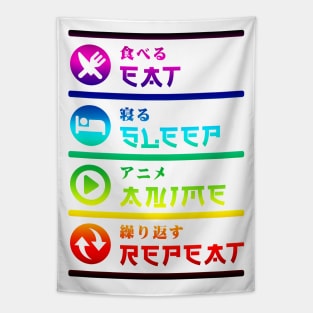 EAT SLEEP ANIME REPEAT Tapestry