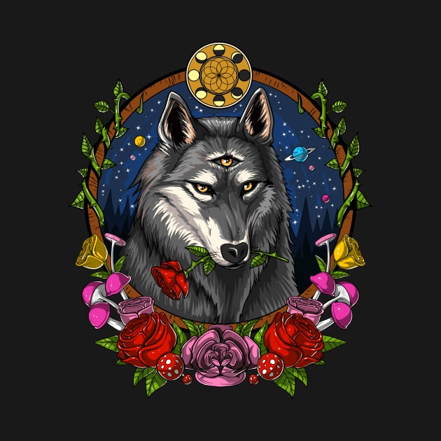 Psychedelic Wolf by underheaven