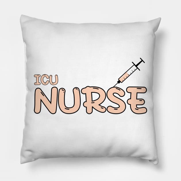 Intensive Care Unit (ICU) Nurse Orange Pillow by MedicineIsHard