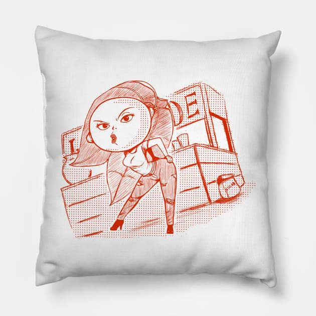 Badfruit, Sour Lemon- Red Version Pillow by sketchbooksage