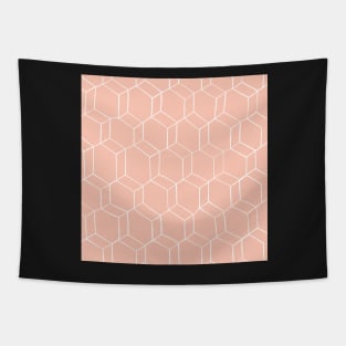 Pink Geometric Pattern Tapestry