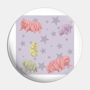 Tardigrade Pattern Stars Grey Pin