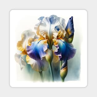 Vibrant Iris Decor - Watercolor Flower Magnet