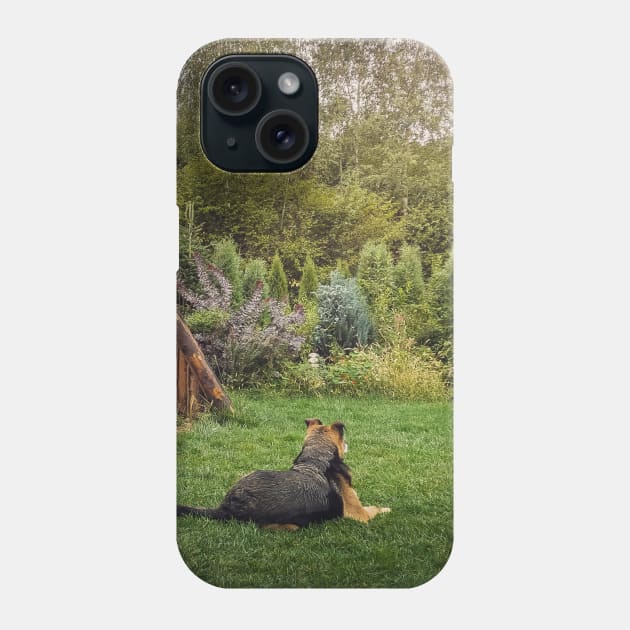 Loyal guardian dog Phone Case by psychoshadow