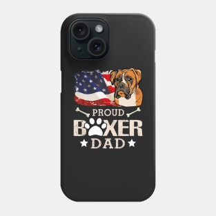 Proud Boxer Dog Dad American Flag Patriotic Dog Tee Phone Case