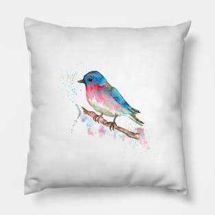 Bluebird on branch Pillow