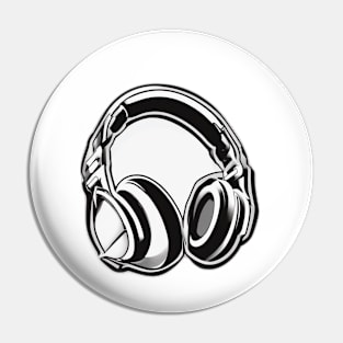 Headphone White Shadow Silhouette Anime Style Collection No. 403 Pin