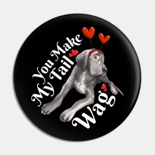 You Make My Tail Wag Funny Labrador Valentines Day Pin