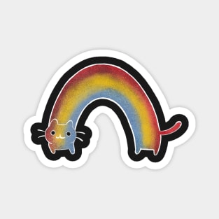 Rainbow cat black Magnet