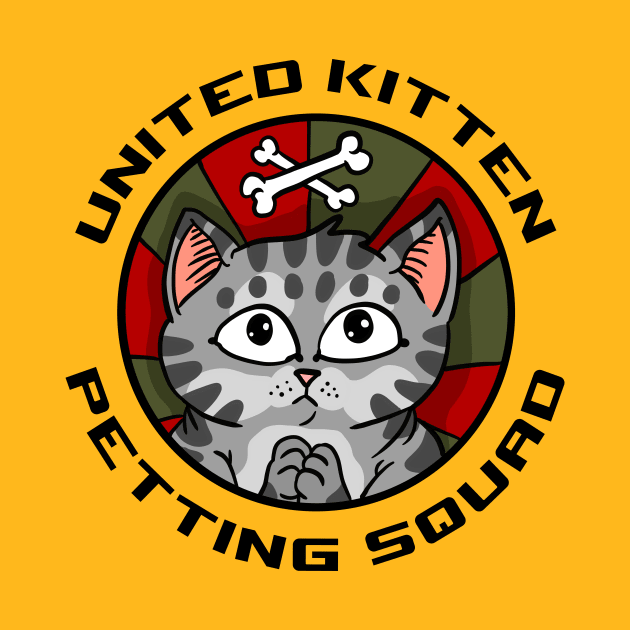 cute kitten petting squad. cat loving army emblem. by JJadx