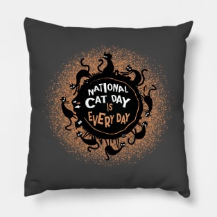 National Cat Day is every day. Pillow