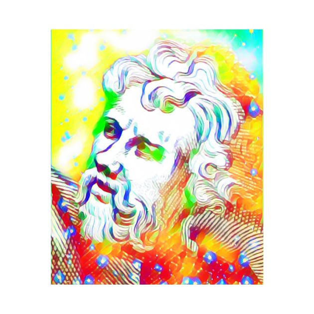 Epictetus Colourful Portrait | Epictetus Artwork 11 by JustLit