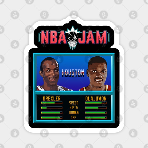 NBA JAM - The Dream and Clyde Magnet by Buff Geeks Art