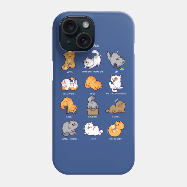 Cat Yoga Phone Case by Queenmob