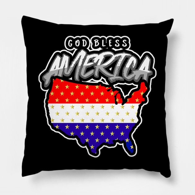 HAPPY  Birthday America Red White Blue Pillow by SartorisArt1