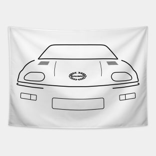 Triumph TR7 1970s classic sports car black outline graphic (laurel) Tapestry